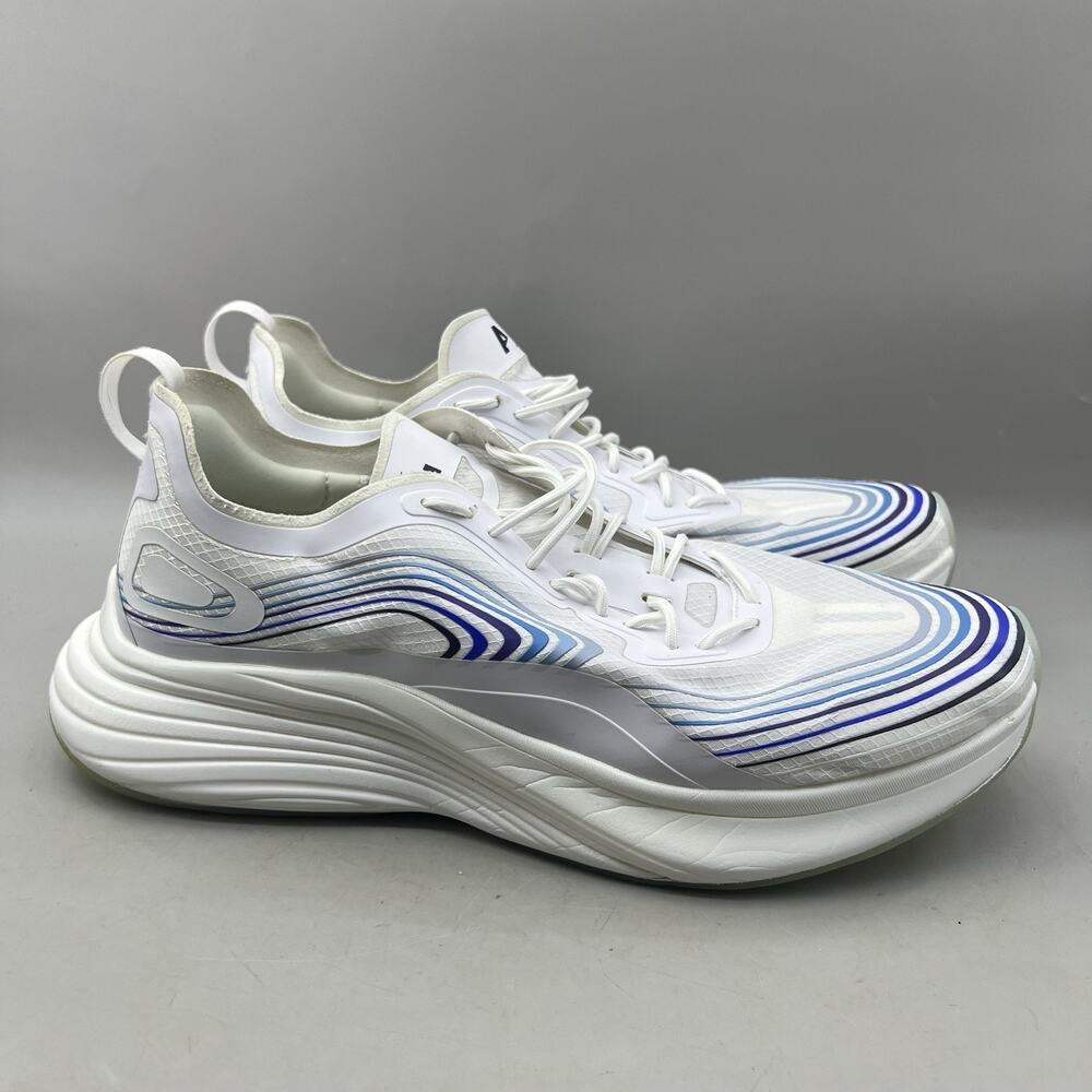 APL Streamline M Running Shoes Men Size 12 White Blue Comfort Cushion Sneakers